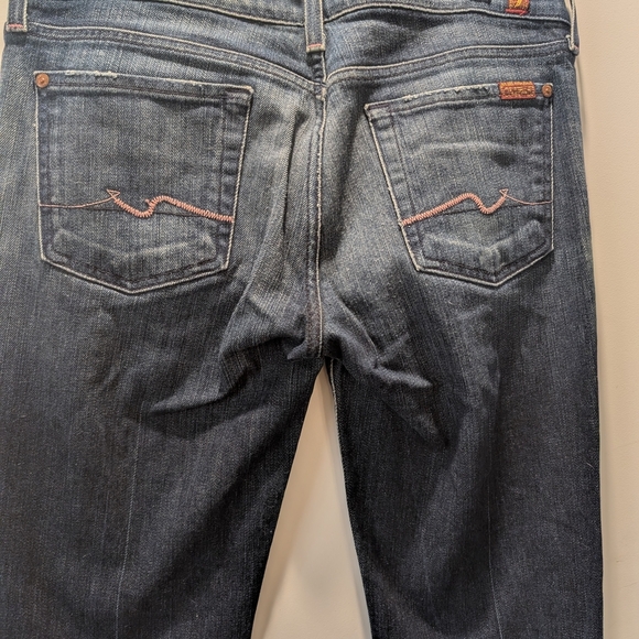 7 For All Mankind Women's Boot Cut Jeans - Dark Blue - Picture 5 of 9